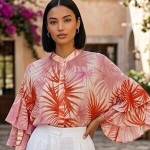 Essentiel Antwerp Lightweight Ruffle Sleeve Tunic Blouse